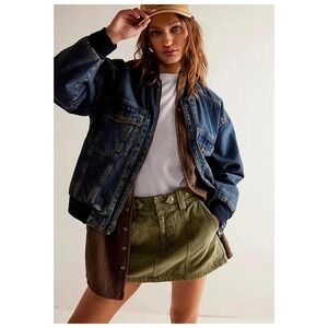 Zadig & Voltaire Festival Whimsigoth Cotton Jevron Boho Corduroy Mini Skirt 38